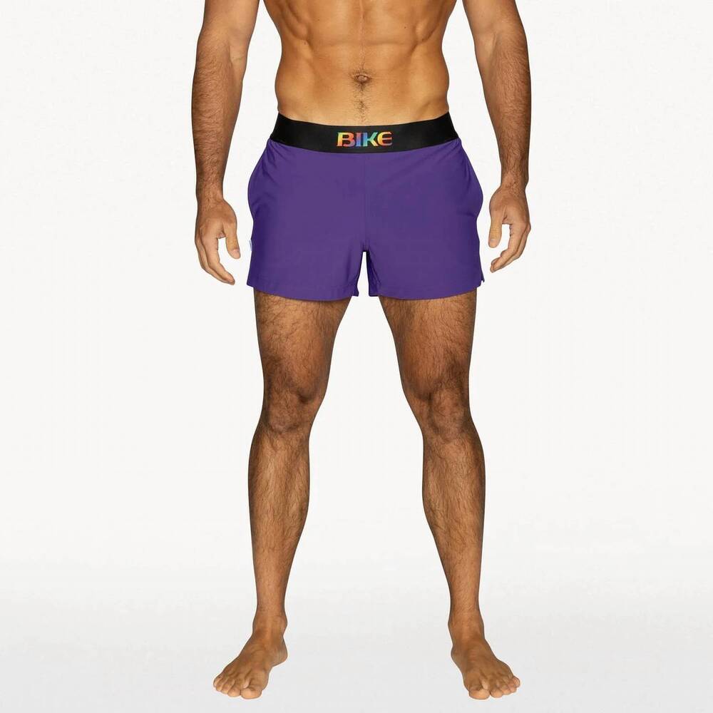 NEW BIKE ATHLETIC jock pull-on shorts in purple
